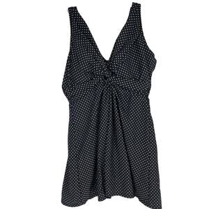 Miraclesuit Swim Dress Womens US 18 Black Polka Dot Padded Attached Brief Marais